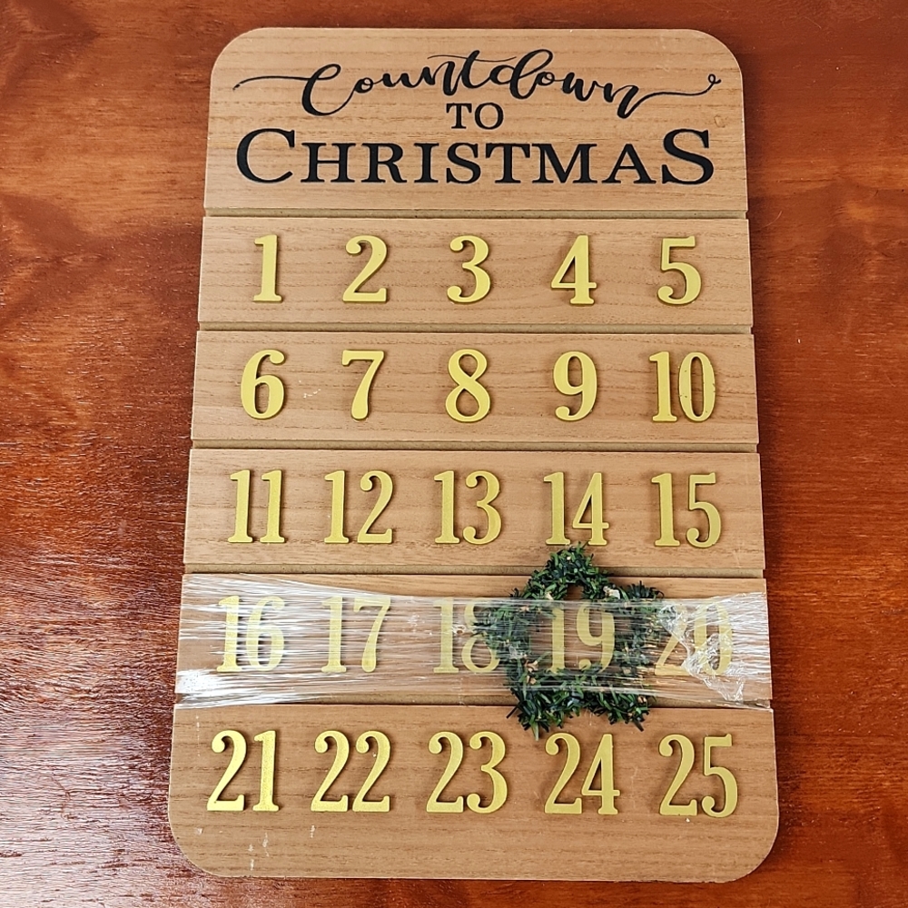 Wooden Countdown To Christmas Calender